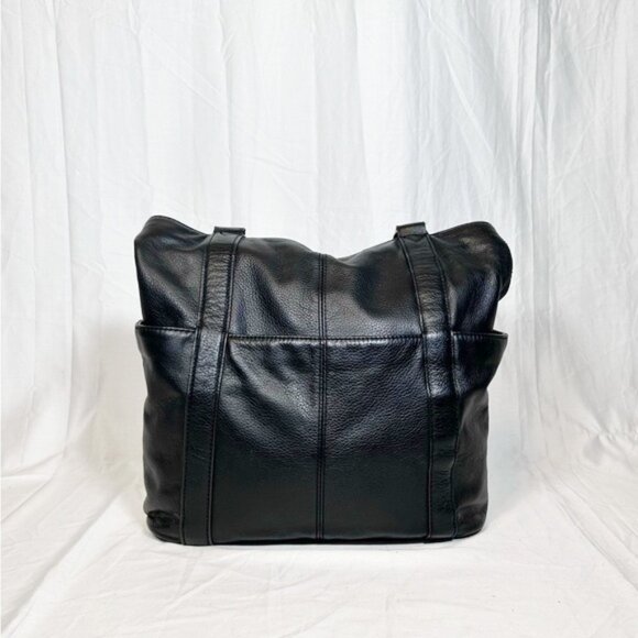 Tignanello Large Black Pebbled Leather Tote Shoulder Bag - Picture 2 of 8